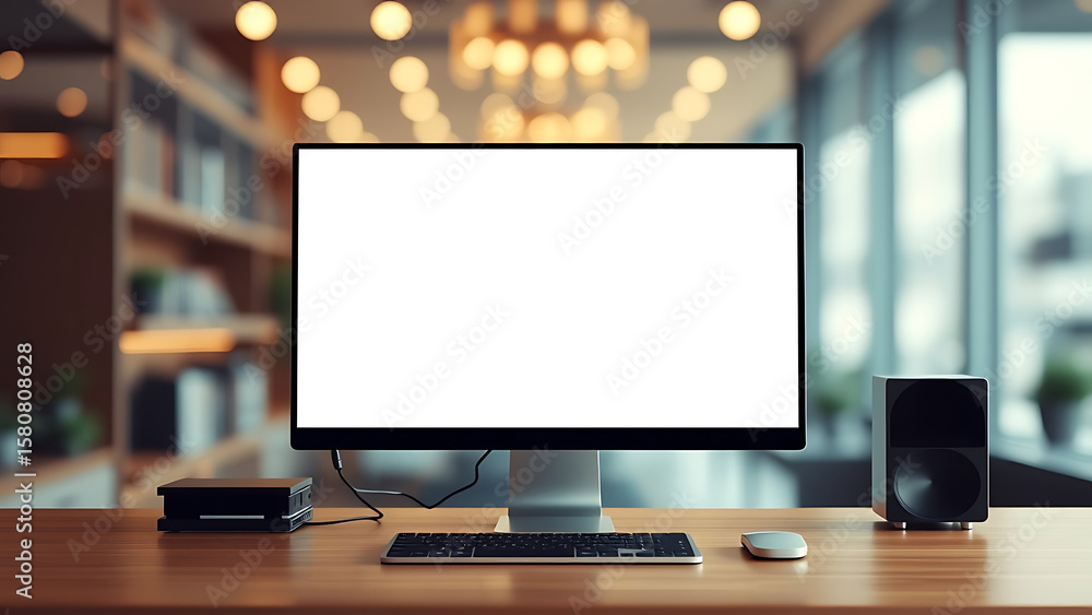 Poster modern computer template blank mock up background