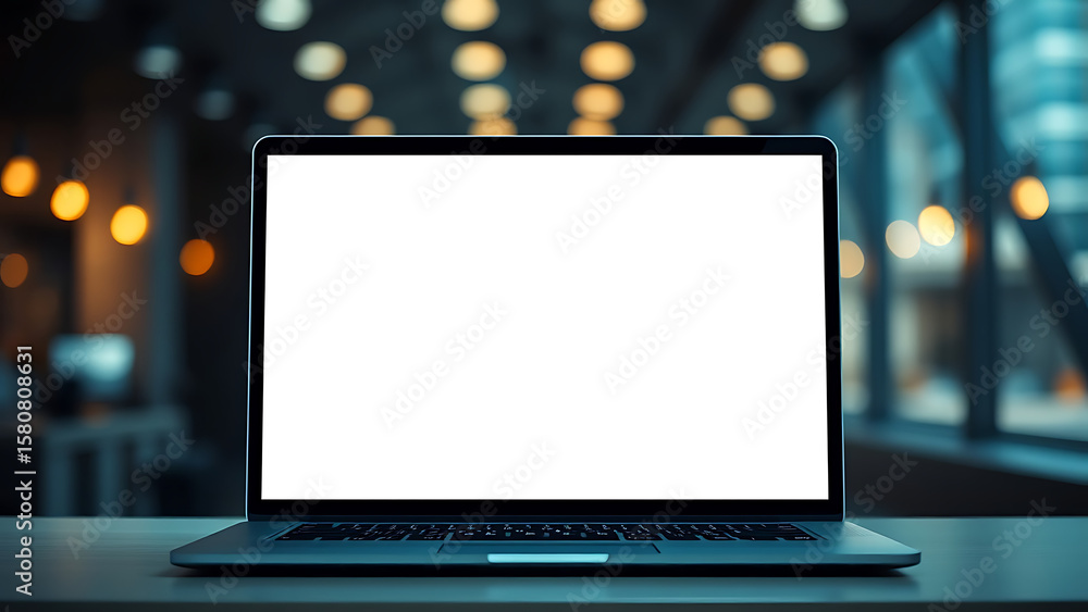 Poster modern lap top template blank mock up background