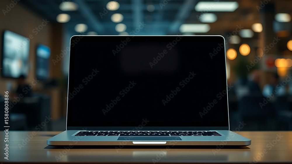 Poster modern lap top template blank mock up background