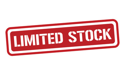 LIMITED STOCK red stamp text vector, rubber stamp