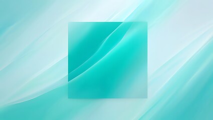 Teal Aqua Wave Abstract Background With Square Overlay blue bright