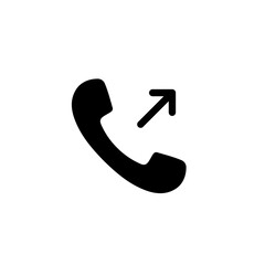 Outgoing call icon in generic style. Phone with arrow up symbol
