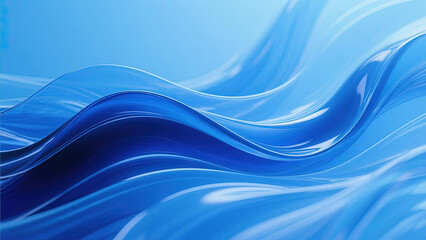 Fototapeta premium Blue Satin - Smooth Wavy Background with Glossy Finish for Modern Design 