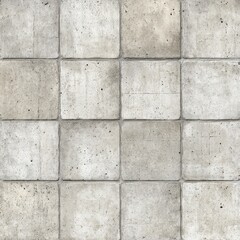 Obraz premium Concrete tiles arranged in a grid pattern, showing slight texture and weathering on a flat surface.