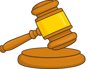 A gavel clipart image isolated on a transparent background, in PNG format