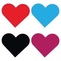  Heart, love, romance or valentine's day. Heart vector icons. Artistic love symbols isolated editable vector. EPS10
