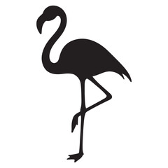 Obraz premium Graceful Flamingo Silhouette Icons in Elegant Standing Pose