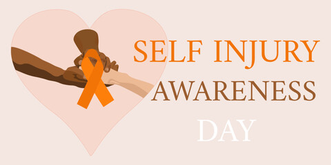 Self-Injury Awareness Day background template. Holiday concept, use to background, banner, placard, card, and poster design.