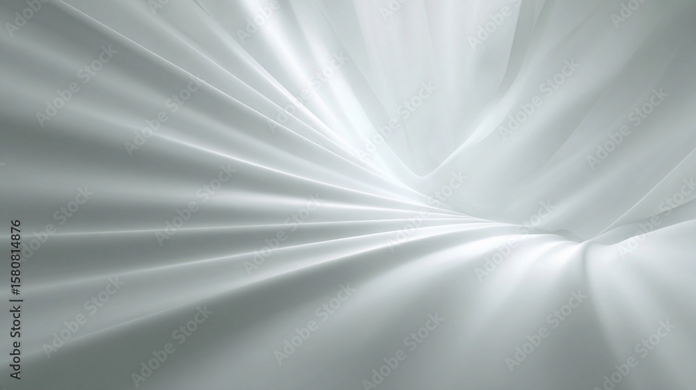 Poster flowing white fabric creates a serene and elegant texture reflecting soft light in a tranquil atmosp