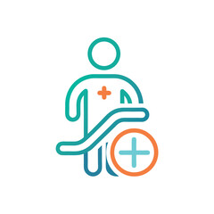 physiotherapy line color icon physiotherapy clinic