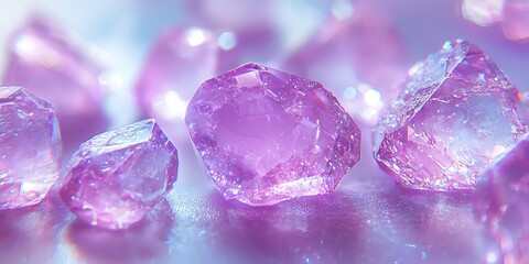 Sparkling Purple Gemstones Glittering in Soft Natural Light