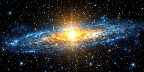 Stunning Spiral Galaxy with Bright Core and Sparkling Stars in Space
