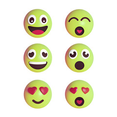 Vector emoji set featuring various smiley faces on a transparent background. Includes different moods like laughing, crying, angry, love, shocked, confused, and happy &mdash; perfect for digital ...