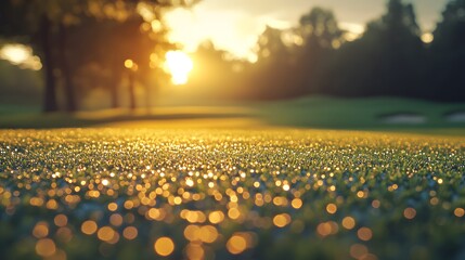 Golf Course Sunrise Landscape.