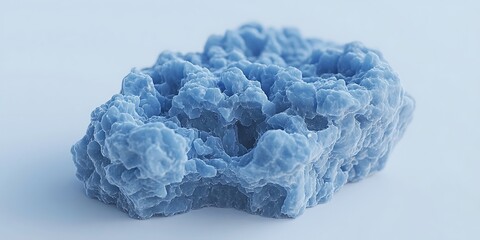 Blue Textured Stone with Organic Form and Natural Aesthetic Appeal