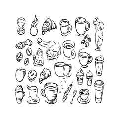 Hand-Drawn Coffee & Cafe Icons