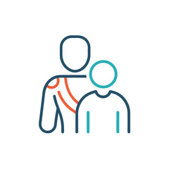 physiotherapy line color icon shoulder rehab session