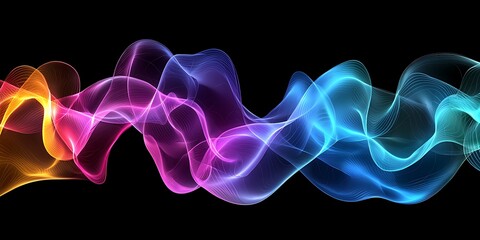 Colorful Abstract Waves Flowing Smoothly in Digital Background