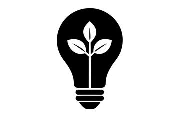 Isolated Light Bulb with Growing Plant Inside – Symbol of Green Energy & Sustainability