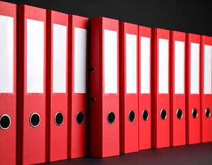 Row of red file folders