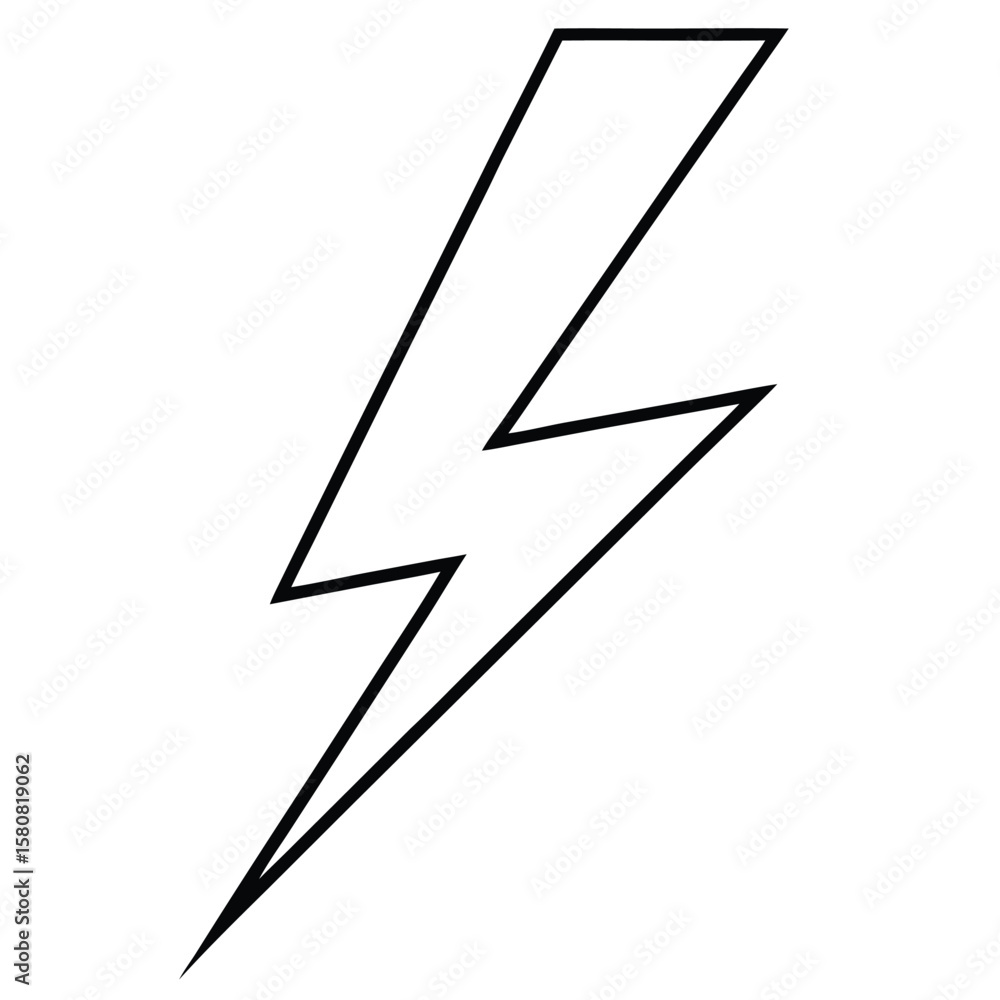 Fototapete dynamic illustration of a powerful lightning bolt dramatically splitting down the center rendered in