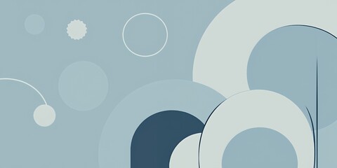 A light blue background featuring circles and partial circles in varying shades of blue