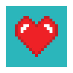 Pixelated Heart Outline for Digital Abstract Design