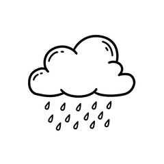 Rain Cloud Icon - Weather Illustration - Simple Vector