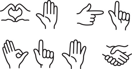Fototapeta premium Open Hand Gesture and Pointing Finger for Direction and Warning