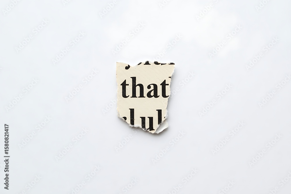Aufkleber torn newspaper fragment with text image