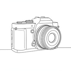 Line Art Digital Camera Illustration - Photography Equipment