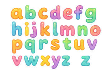 Colorful alphabet letters for children's learning.  isolated transparent on white background. png die-cut for advertising