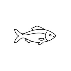 Fish Outline Icon - Seafood, Animal, Illustration (Generative AI)