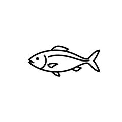 Fish Icon Outline Vector Illustration for Design