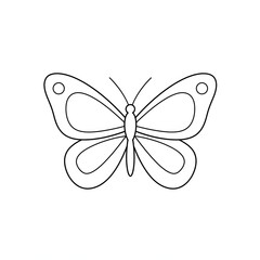 Butterfly Outline Illustration for Coloring Book or Design Project