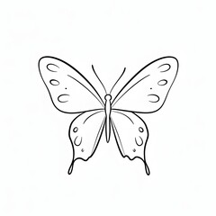Butterfly Outline Clipart Illustration for Coloring Pages or Design (Generative AI)
