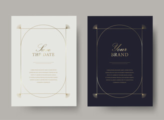 Luxury golden vector invitation card template