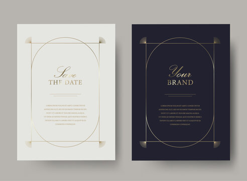 Luxury golden vector invitation card template