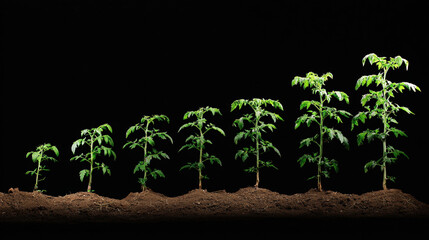 Time-lapse of tomato plants reverting through evolutionary stages, becoming wilder and more primitive.