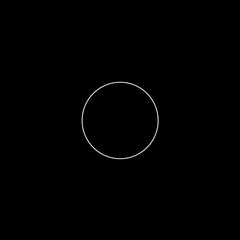 Abstract White Circle on Black Background Minimalist Design