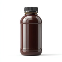 3D mockup of a food bottle from the back view with blank label area. Clean and ideal for packaging back design. No people included.