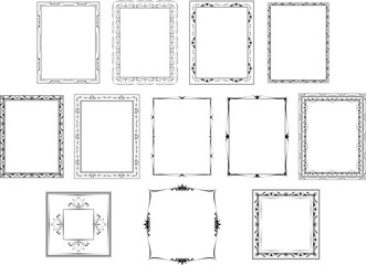 vector frames black on a white background
