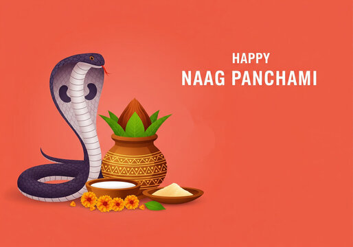 Naag Panchami background design, Naag Panchami festival banner background. Naag Panchami 2025 background.