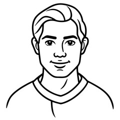 Minimal Line Art Male Avatar &ndash; Black and White Circular Portrait Illustration
