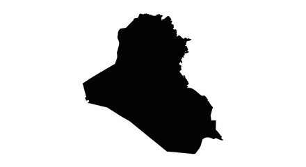 Iraq Map Silhouette Vector