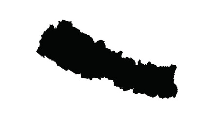 Nepal Map Silhouette Vector