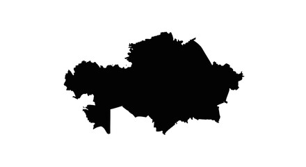 Kazakhstan Map Silhouette Vector