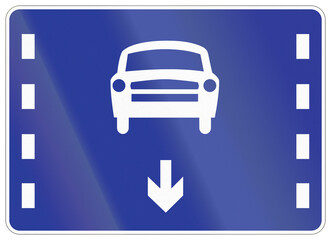 Road sign in China - Car lane