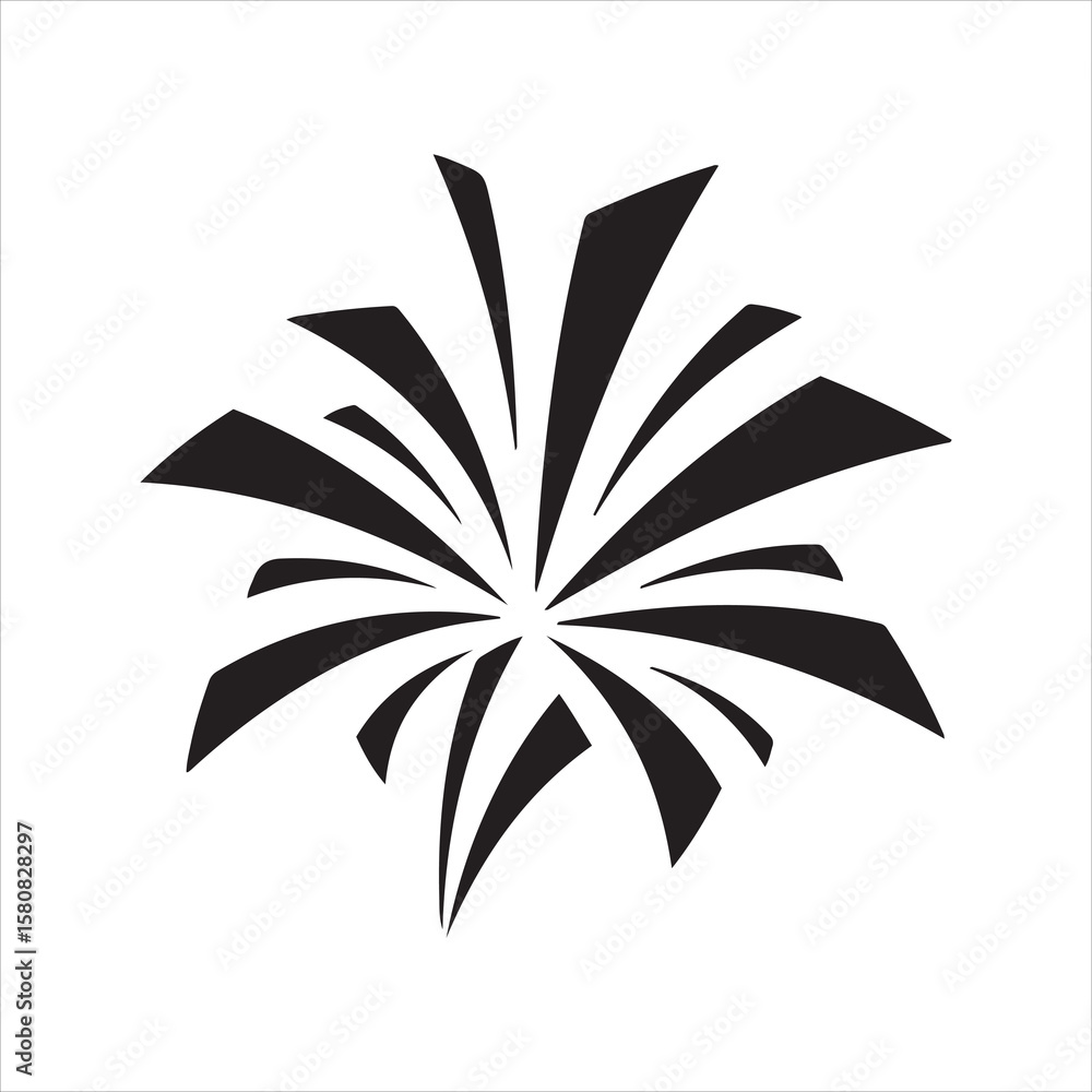 Poster abstract burst of black sharp shapes on a white background