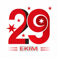 Obraz premium 29 Ekim Cumhuriyet Bayramı template Art & Illustration in white background